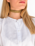 Rosalie gold lace choker – statement choker necklace, handmade in Vienna