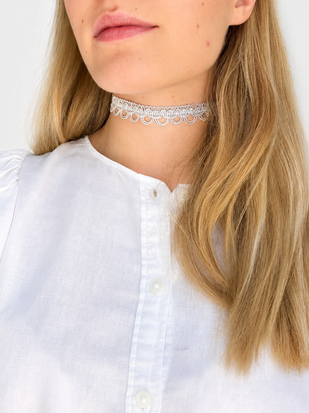 Maia silver lace choker – bridal choker necklace, handmade in Vienna