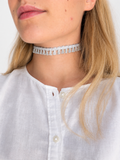 Colette silver tassel choker – fringe choker necklace, handmade in Vienna